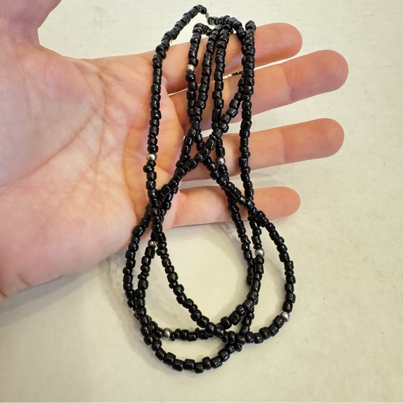 SILPADA Triple 3 Strand Black Glass Beads & Sterling Silver Beads Necklace - Picture 13 of 16